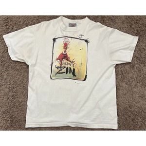 Vintage 90s Ralph Steadman Cardinal Zin Bonny Doon Winery T-Shirt Size Large